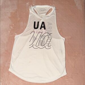 Under Armour White Tank with Black and Pink Accents